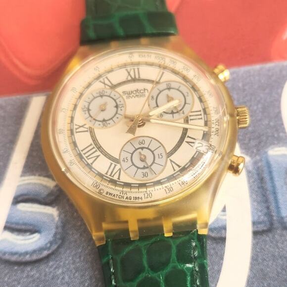 Swatch watch CLOCHER SCJ400 1995 Chrono New Old stock - Picture 3 of 9